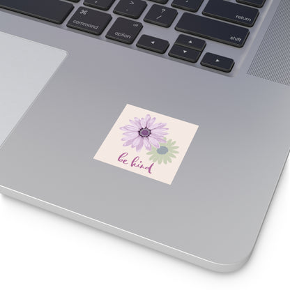 Cute Be Kind Sticker with Bible Verse Square Sticker Be Kind Christian Sticker with Flowers