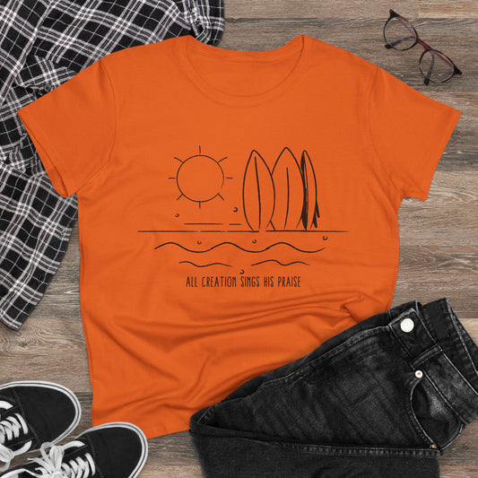 All Creation Sing His Praise Women's Midweight Cotton Tshirt