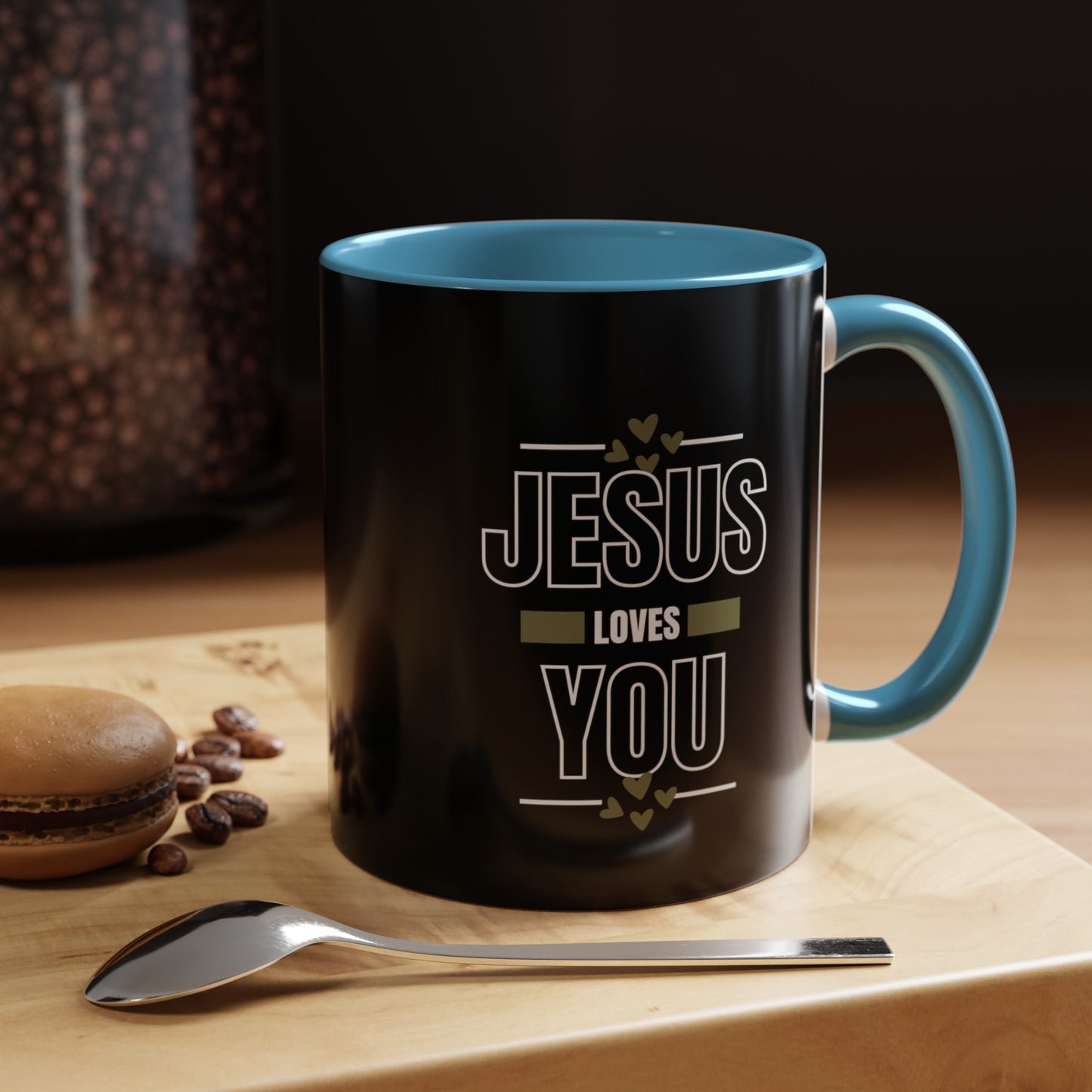 Jesus Loves You Mug with Bible Verse Christian coffee mugs for Mom Christian Coffee Mug with Inspirational Message Accent Coffee Mug in 11oz Coffee Mug in 15 oz for coffee lovers