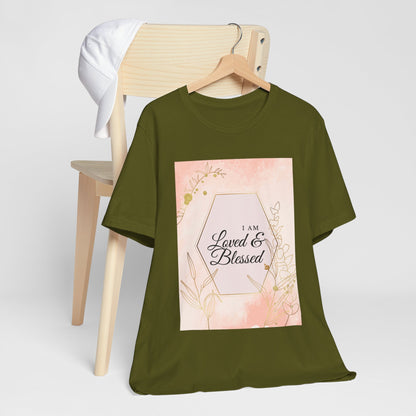 I am Loved and Blessed Comfortable Church Tee and Faith Inspired Christian T-Shirt Ideal Religious Gift Ideas for Women