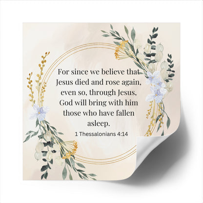 Jesus Died and is Coming Again Bible Verse Sticker Christian Easter Sticker