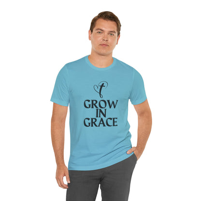 Grow in Grace Inspirational, Comfortable Church Tee with a Positive Message Ideal Christian Gift Idea for Men and Women.