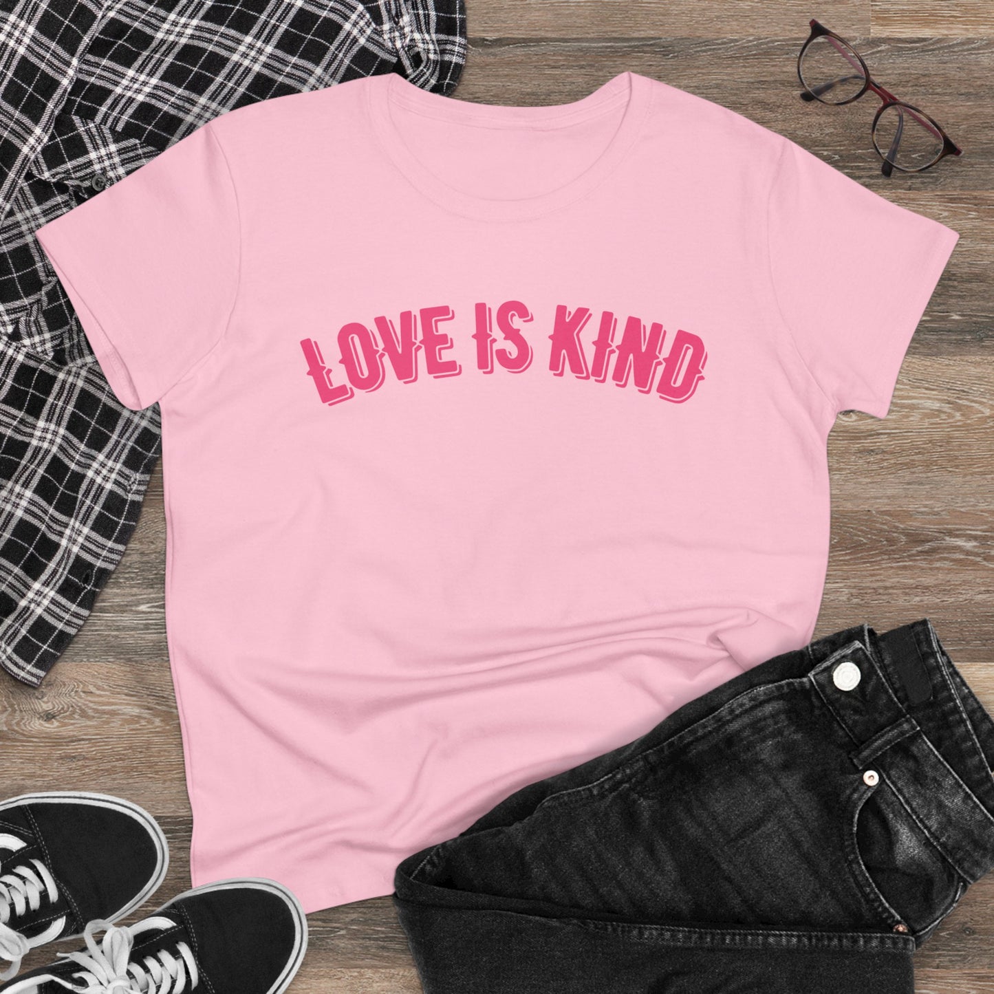 Love is Kind Christian tshirt - Women's Midweight Cotton Tshirt
