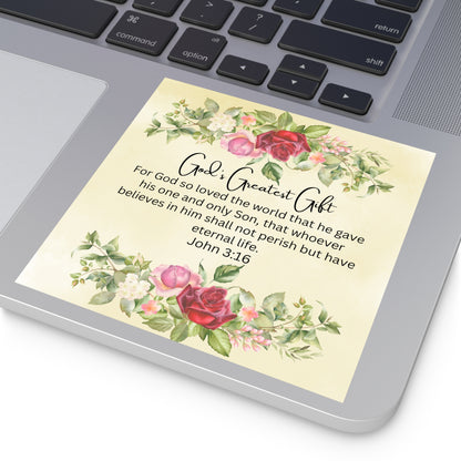 Christian Sticker, God's Greatest Gift, Bible Verse Christian Easter Sticker