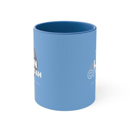 Lion of Judah Christian Inspired Accent Coffee Mug, 11oz in Blue