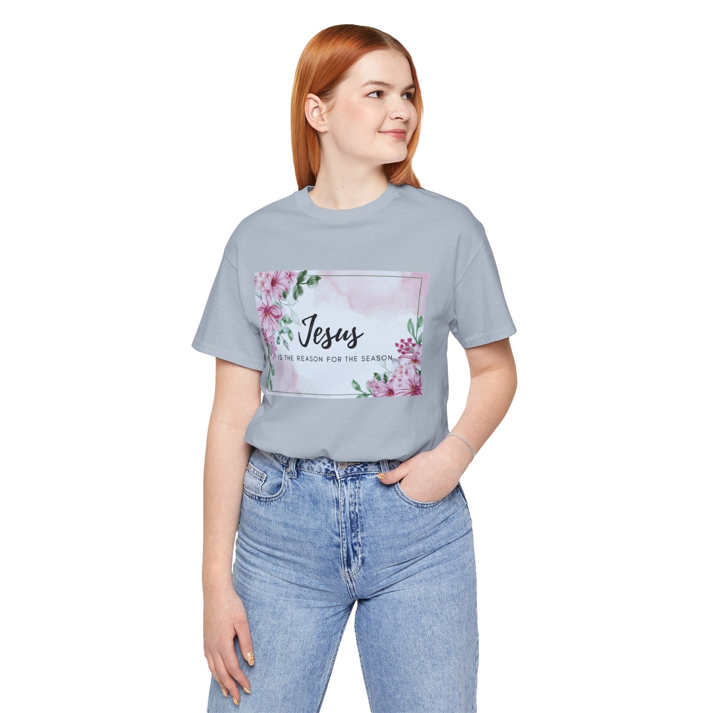 Jesus is the reason for the season Jesus-inspired Shirt with Flower Graphics Ideal Christian Gift Ideas for Women