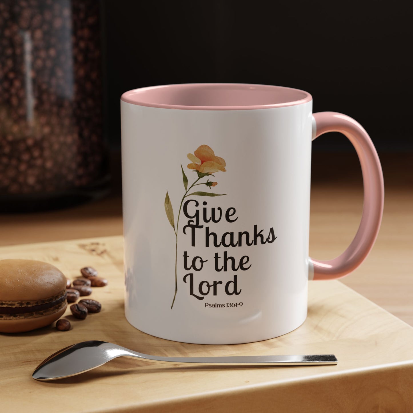 Give Thanks to the Lord Christian coffee mug
