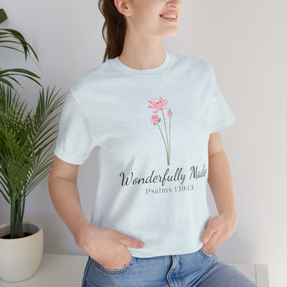 Wonderfully Made Spiritual Clothing for Daily Wear T-Shirt Ideal Christian Gift Ideas for Women