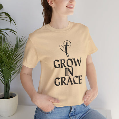 Grow in Grace Inspirational, Comfortable Church Tee with a Positive Message Ideal Christian Gift Idea for Men and Women.