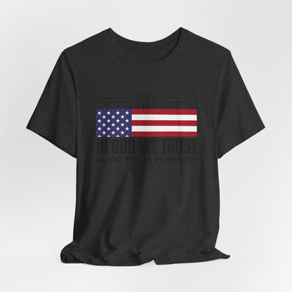 USA Flag Shirt, In God We Trust Christian Tshirt