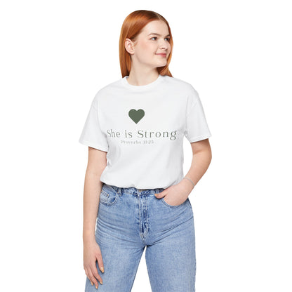 Christian Mom She is Strong Faith Inspired Christian T-Shirt Ideal Religious Gift Ideas for Women