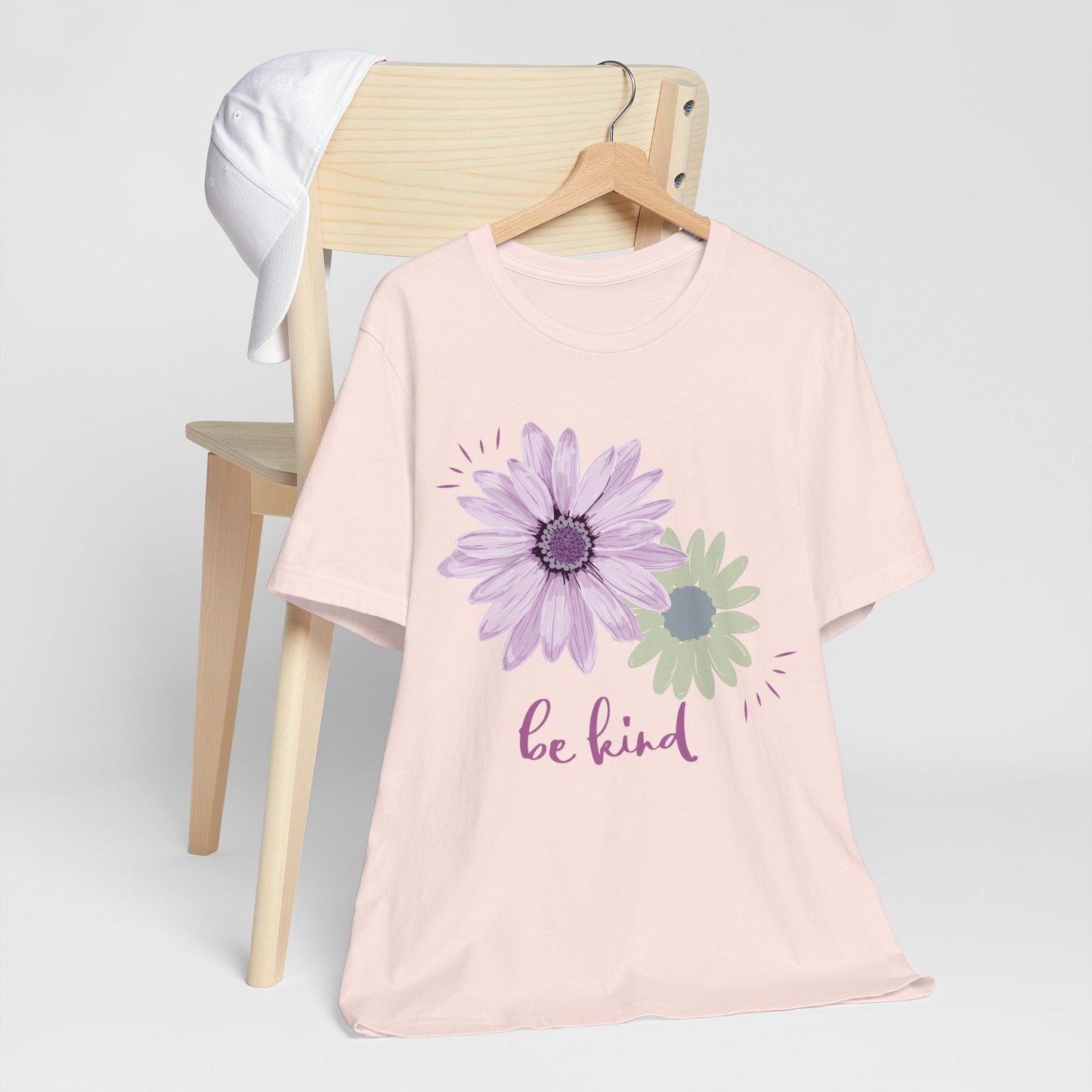 Be Kind Inspirational Christian T-Shirt with Flower Graphics