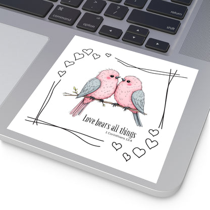 Christian Stickers, Love Bears All Things Sticker, Devotional Journal Sticker, Christian Vinyl Sticker, Christian Faith Sticker