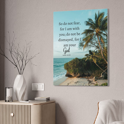 Do Not Fear Christian Faith Wall Art, Christian wall Decoration, Scripture Wall Canvas with Bible Verse Stretched in 1.5''