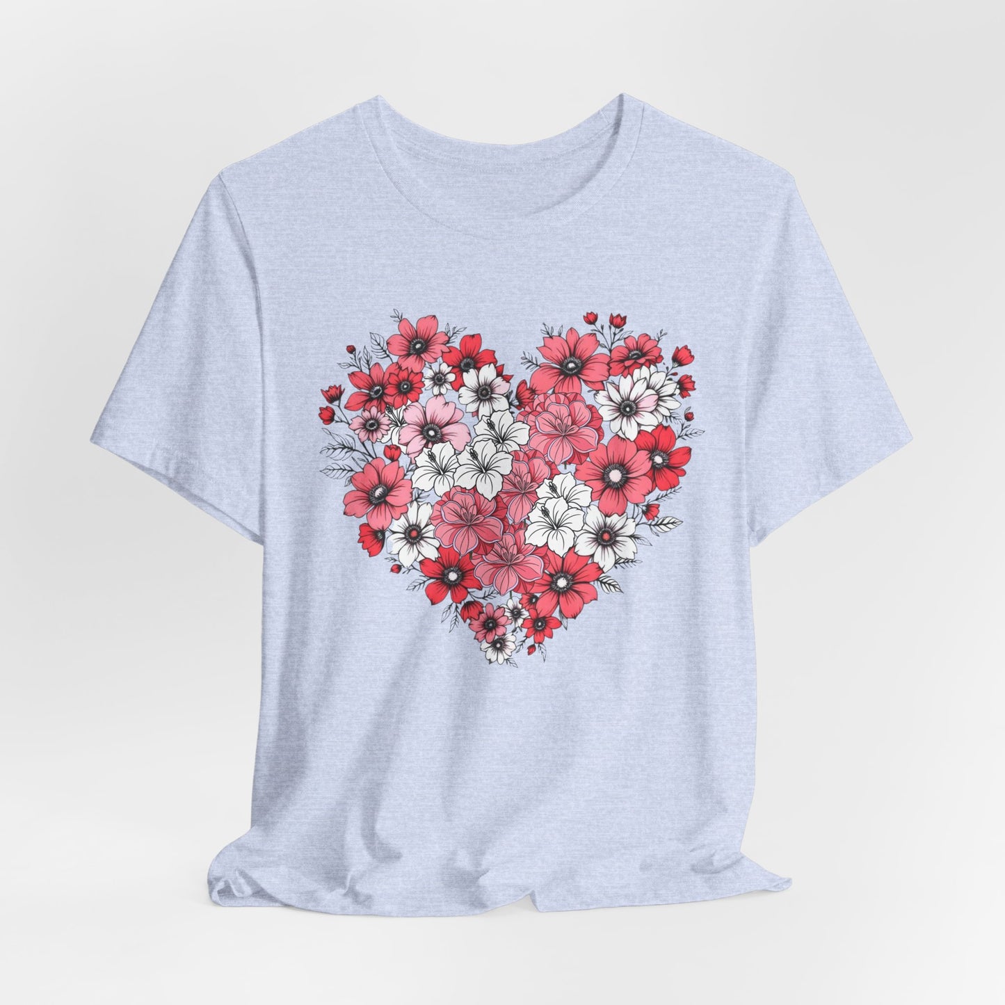 Love Heart and Flowers Tshirt