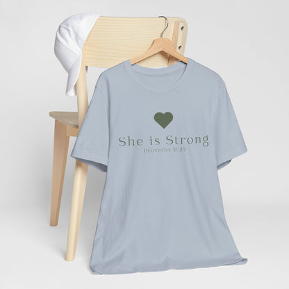 Christian Mom She is Strong Faith Inspired Christian T-Shirt Ideal Religious Gift Ideas for Women