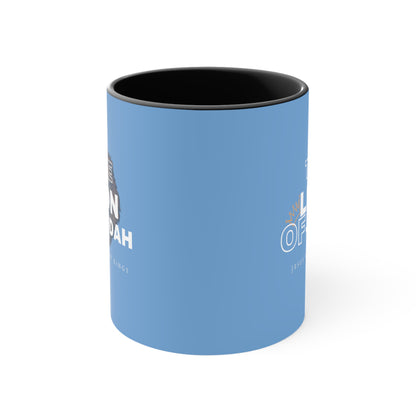 Lion of Judah Christian Inspired Accent Coffee Mug, 11oz in Blue