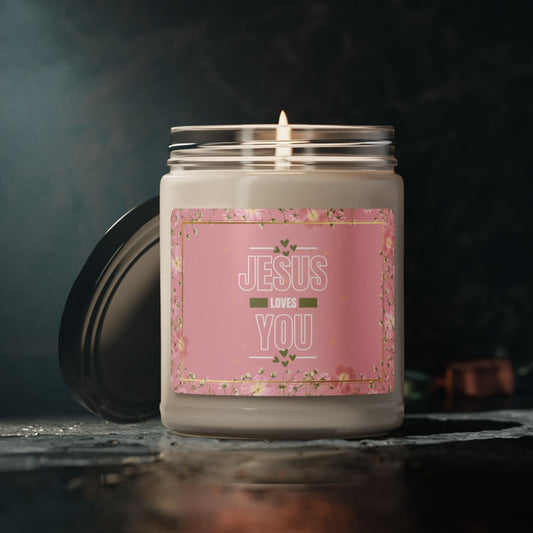 Jesus Loves You Christian Candle