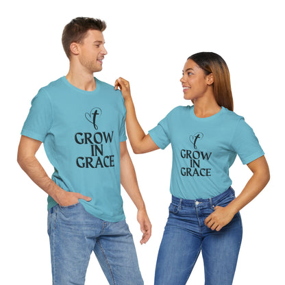 Grow in Grace Inspirational, Comfortable Church Tee with a Positive Message Ideal Christian Gift Idea for Men and Women.