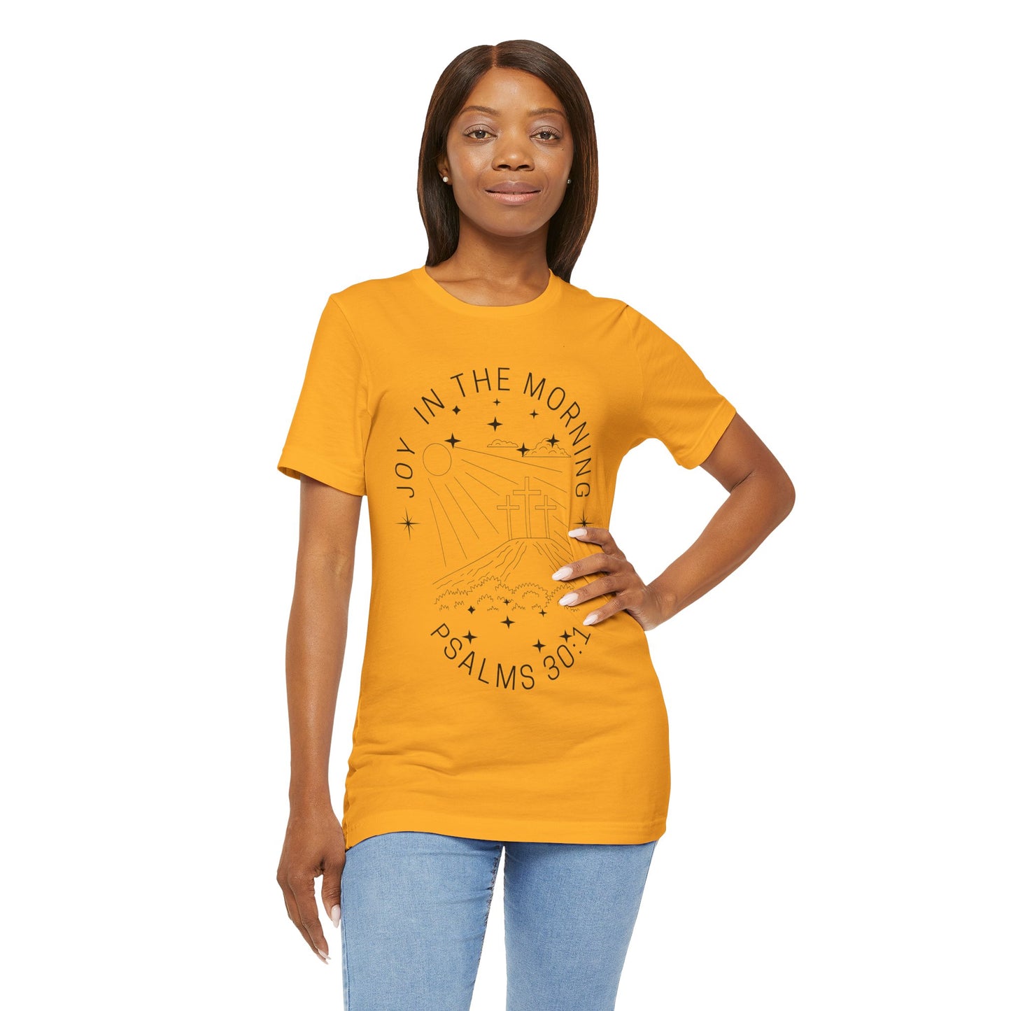 Joy in the Morning Faith Inspired Christian T Shirt for Christian Women Ideal Christian Gift Ideas for Women.