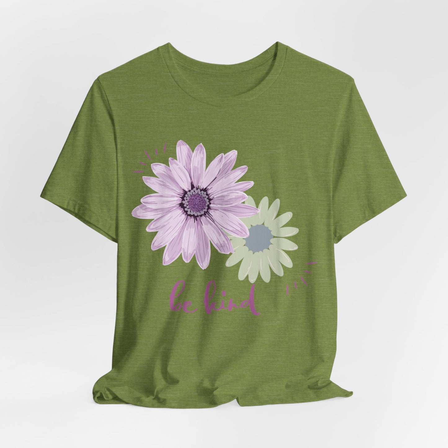 Be Kind Inspirational Christian T-Shirt with Flower Graphics