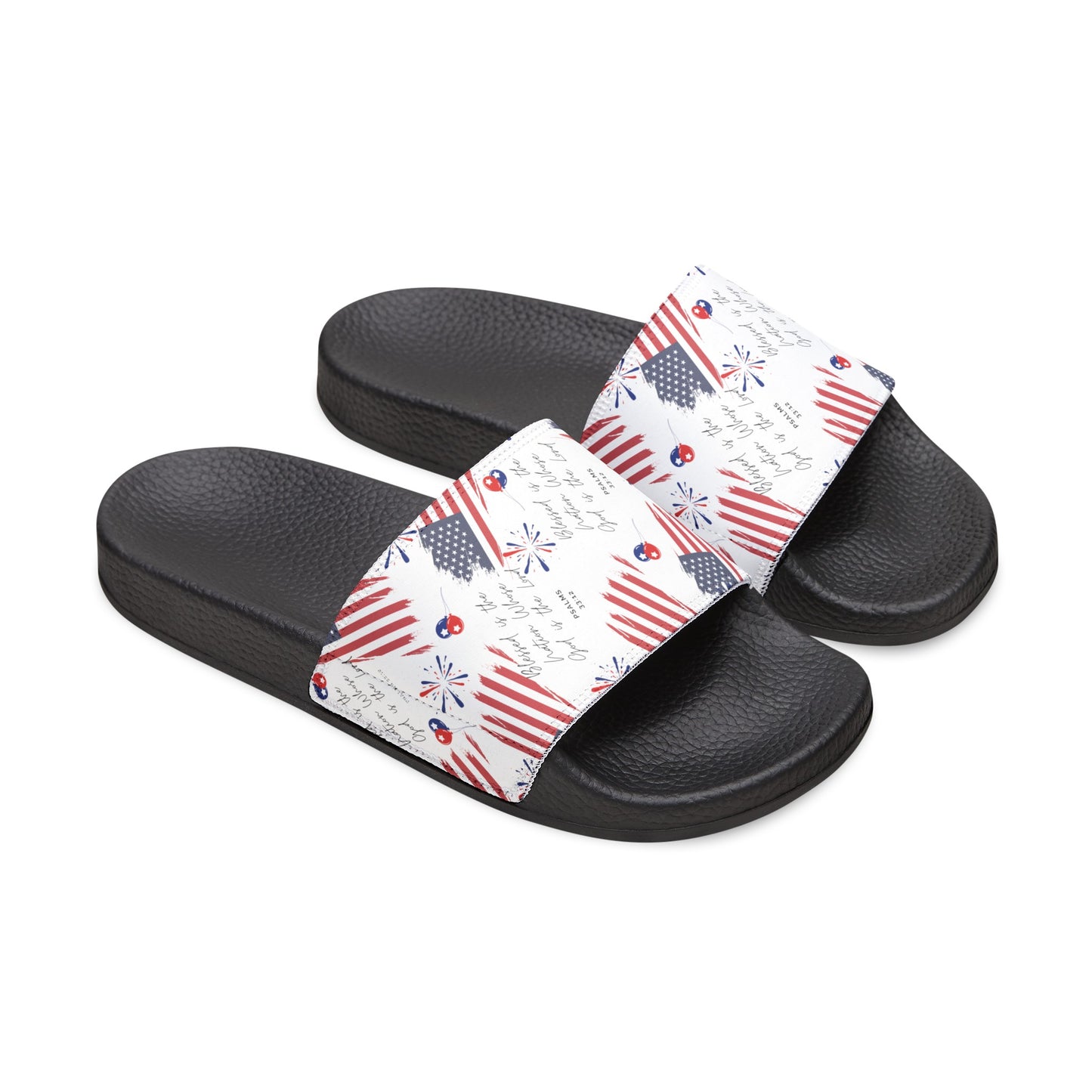 American Flag Sandle Christian Women's Removable Strap Sandals for Christian Mom Slip Sandle Gifts for Christian Mommy Flip Flop with US Flag Graphics