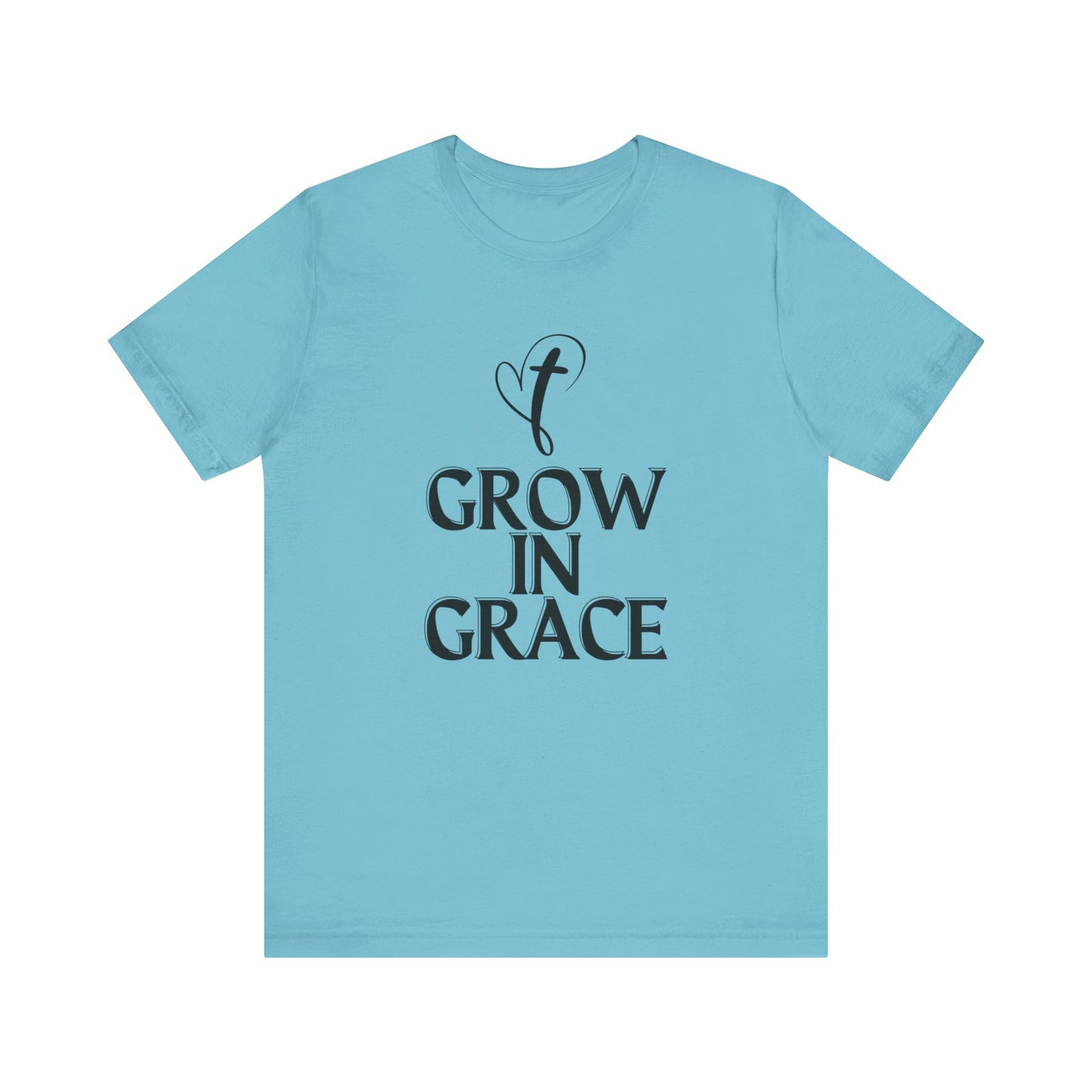 Grow in Grace Inspirational, Comfortable Church Tee with a Positive Message Ideal Christian Gift Idea for Men and Women.