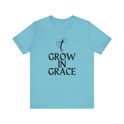 Grow in Grace Inspirational, Comfortable Church Tee with a Positive Message Ideal Christian Gift Idea for Men and Women.