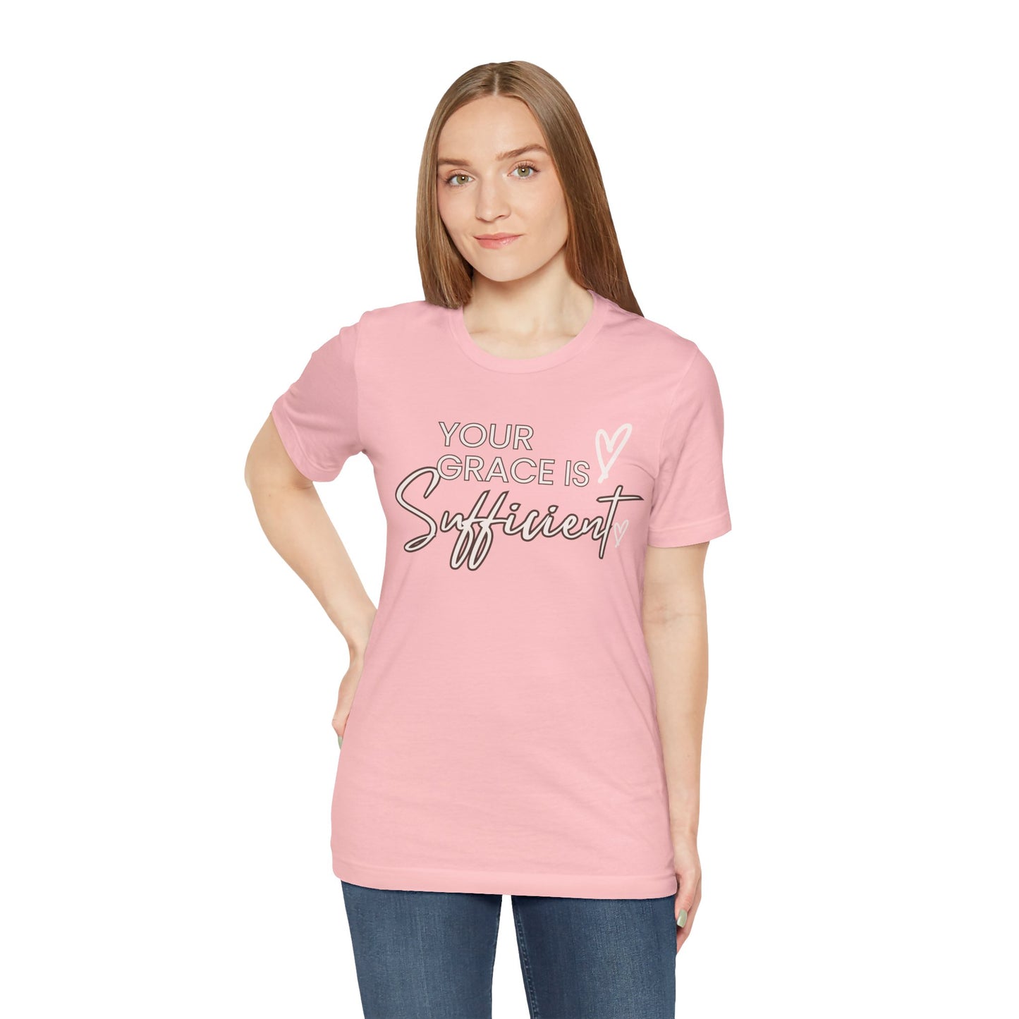 You Grace is Sufficient Inspirational Comfortable Church Tee with a Positive Message Ideal Christian Gift Ideas for Men and Women.