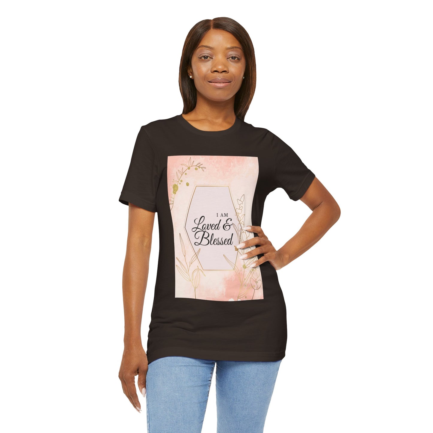 I am Loved and Blessed Comfortable Church Tee and Faith Inspired Christian T-Shirt Ideal Religious Gift Ideas for Women