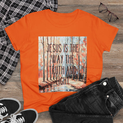 Christian Women's Tee, Jesus Is The Way Tshirt, Inspirational Quote T-shirt, Gift for Christian Moms, Jesus Shirt