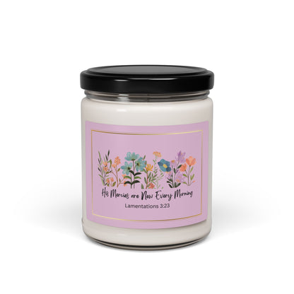 His Mercies are New Every Morning Christian Candle