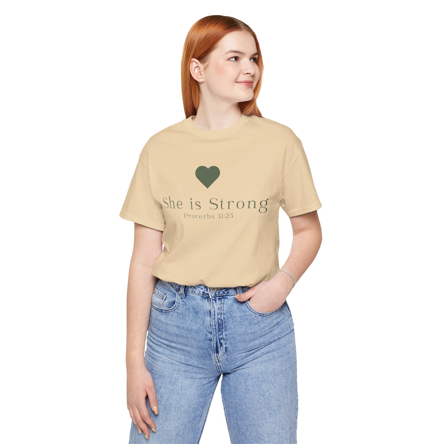 Christian Mom She is Strong Faith Inspired Christian T-Shirt Ideal Religious Gift Ideas for Women