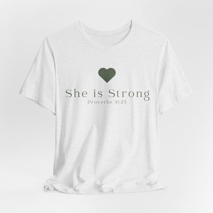 Christian Mom She is Strong Faith Inspired Christian T-Shirt Ideal Religious Gift Ideas for Women