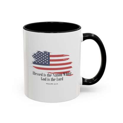 American flag Mug with Bible Verse Christian coffee mugs for Mom Christian Coffee Mug with Bless America Inspirational Message Coffee Mug in 11oz Coffee Mug in 15 oz for coffee lovers