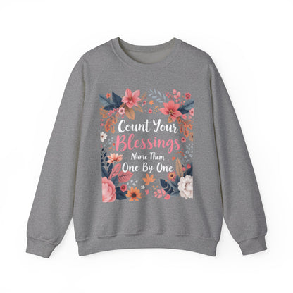 Count Your Blessings Sweatshirt Cozy Christian Sweatshirt Inspirational Women Sweatshirt