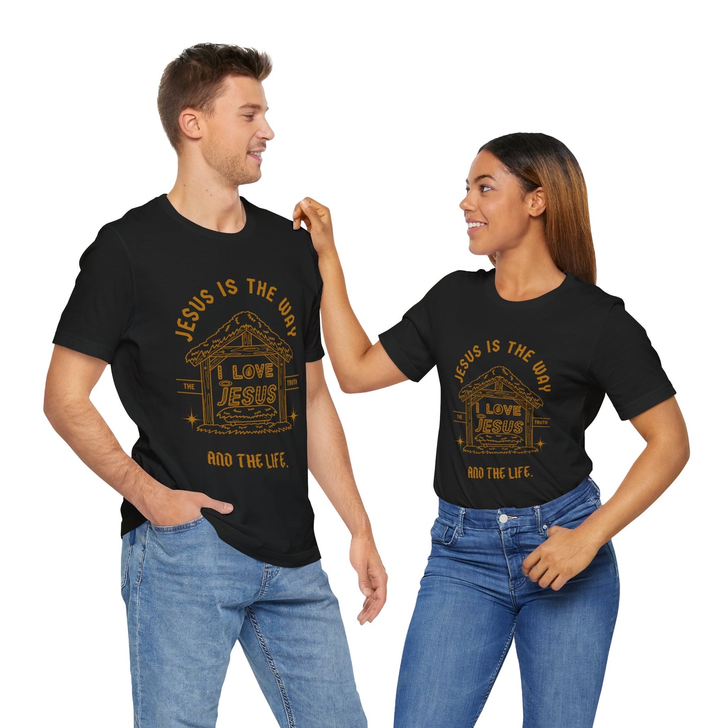 Jesus is the Way Inspirational Christian T-Shirt with Religious Graphics Ideal Religious Gift Ideas for men and Women.