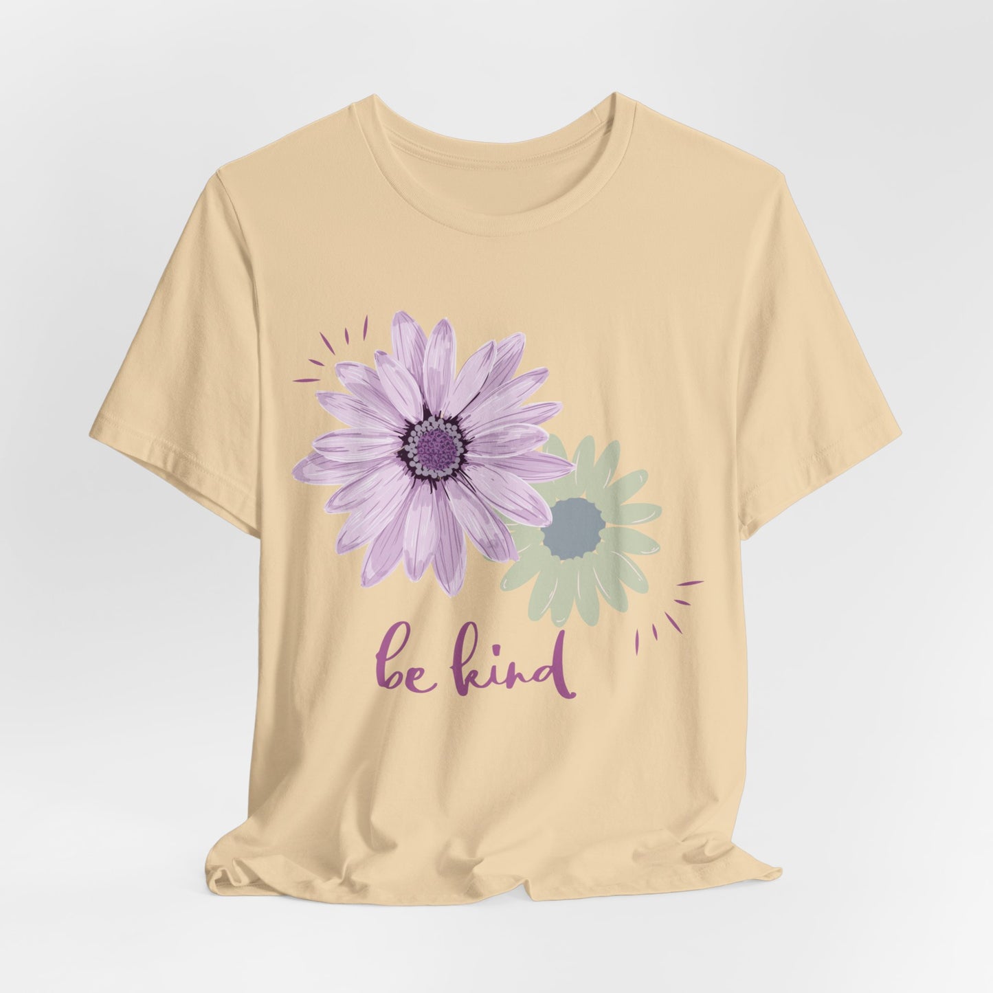 Be Kind Inspirational Christian T-Shirt with Flower Graphics