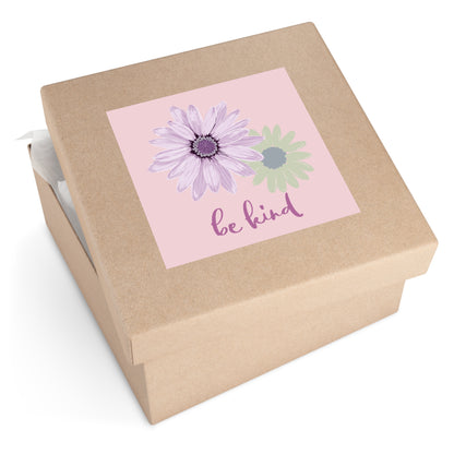 Be Kind Sticker with Bible Verse Square Sticker Be Kind Christian Sticker- Pink