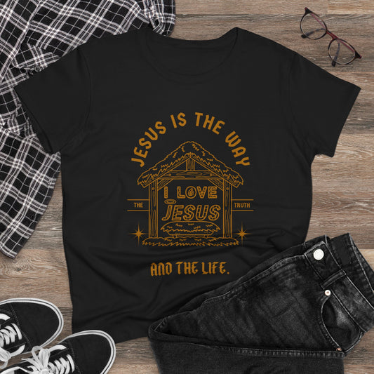 Jesus is the Way and Life Women's Midweight Cotton Tshirt