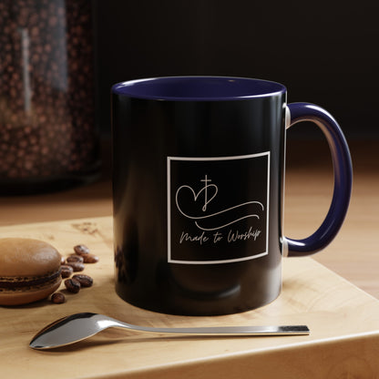 Made to Worship Mug with Bible Verse Christian coffee mugs for Mom Christian Coffee Mug with Inspirational Message Accent Coffee Mug in 11oz Coffee Mug in 15 oz for coffee lovers