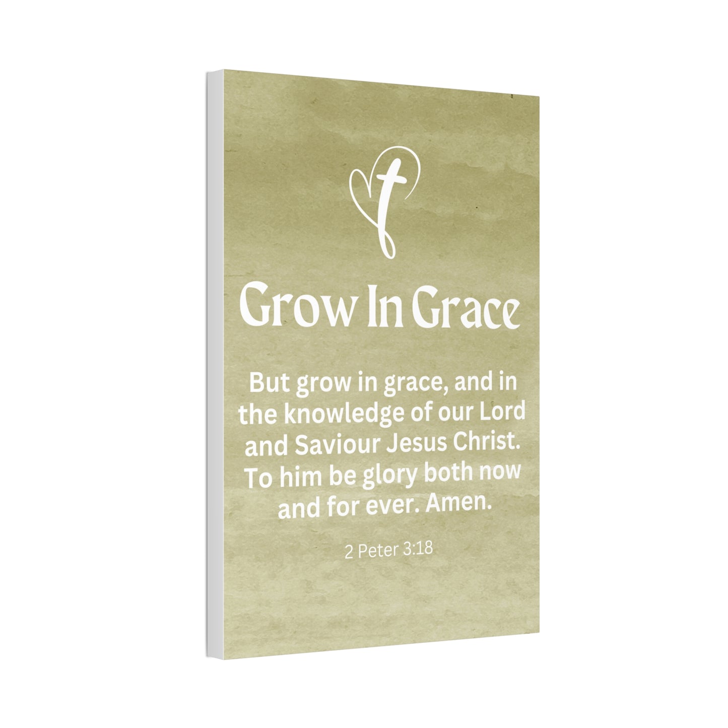 Grow in Grace Christian Faith Wall Art Decor Canvas Scripture Art Prints and Bible Verse Art Canvas Stretched in 1.5''