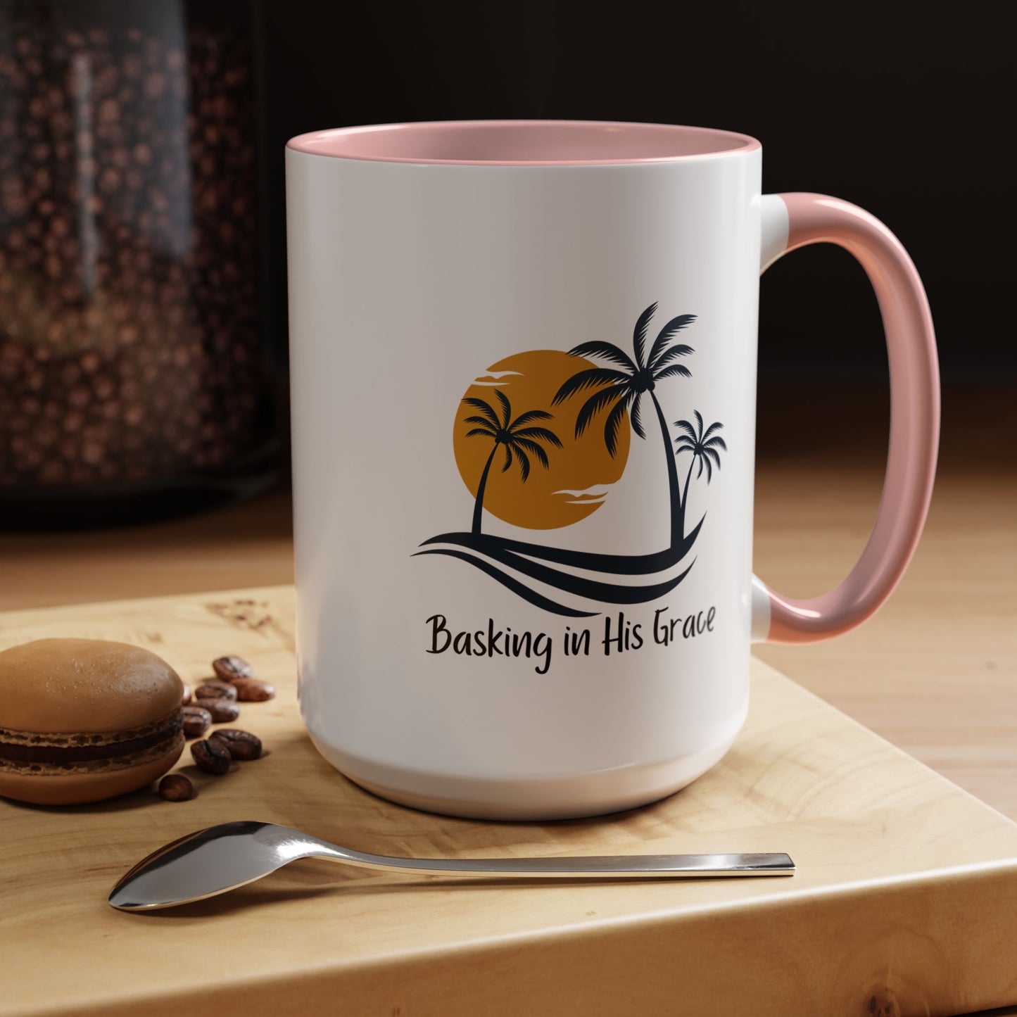 Basking In His Grace Christian coffee mug