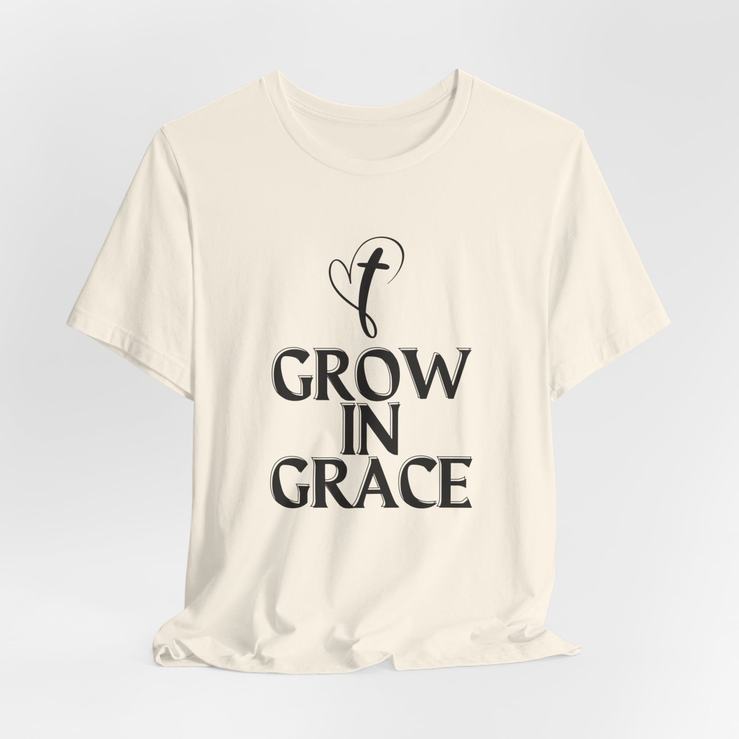 Grow in Grace Inspirational, Comfortable Church Tee with a Positive Message Ideal Christian Gift Idea for Men and Women.