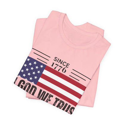 In God We Trust Christian American Flag Tshirt with US Flag