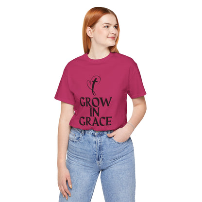 Grow in Grace Inspirational, Comfortable Church Tee with a Positive Message Ideal Christian Gift Idea for Men and Women.