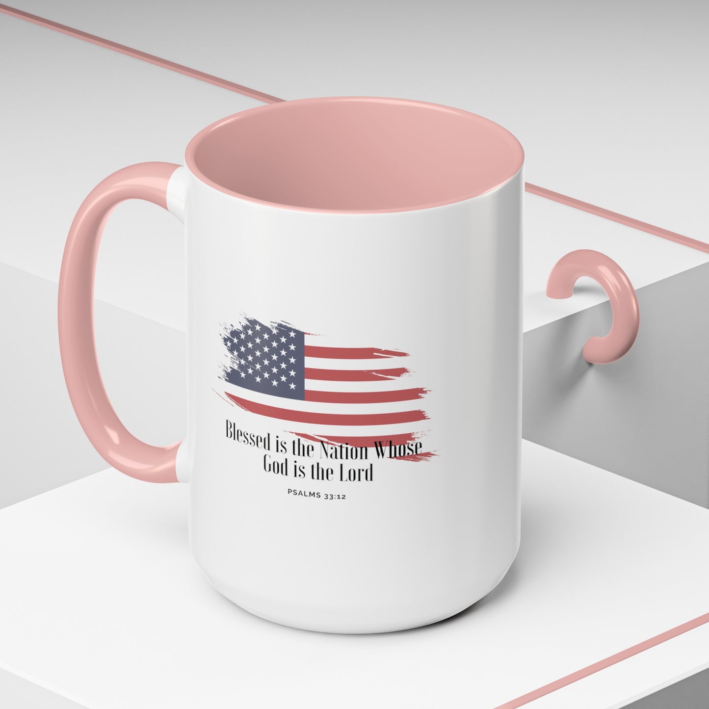 American flag Mug with Bible Verse Christian coffee mugs for Mom Christian Coffee Mug with Bless America Inspirational Message Coffee Mug in 11oz Coffee Mug in 15 oz for coffee lovers