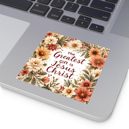 The Greatest Gift is Jesus Christ Sticker, Christmas Gift, Christian Vinyl Sticker, Christmas sticker