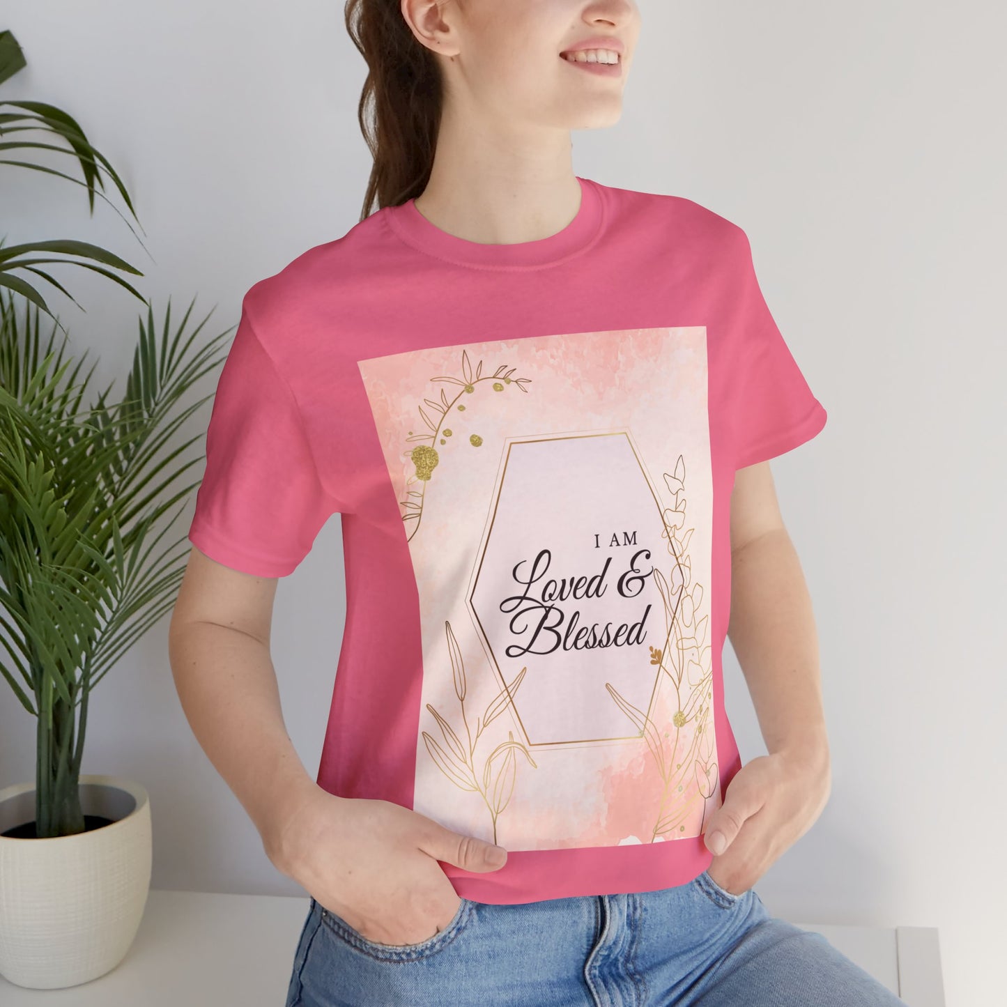 I am Loved and Blessed Comfortable Church Tee and Faith Inspired Christian T-Shirt Ideal Religious Gift Ideas for Women