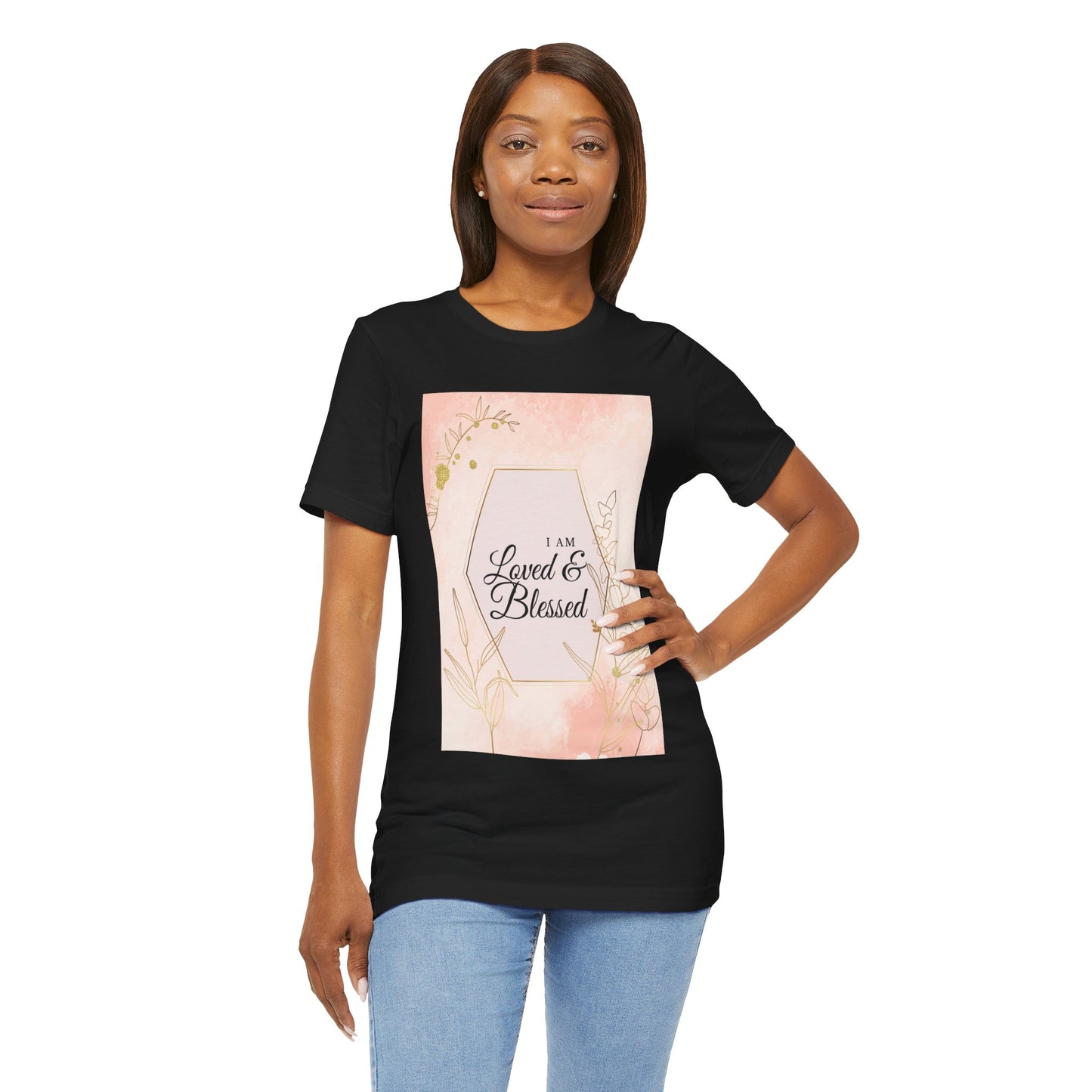 I am Loved and Blessed Comfortable Church Tee and Faith Inspired Christian T-Shirt Ideal Religious Gift Ideas for Women